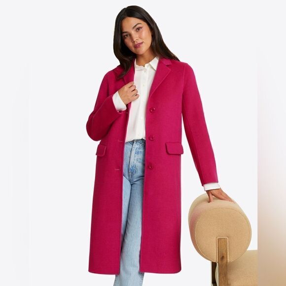 COS Wool blend coat in Magenta - Picture 3 of 8